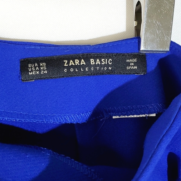 Zara Basic Collection Cobalt Blue Faux Wrap Mini Skirt - Size XSmall - Picture 11 of 11